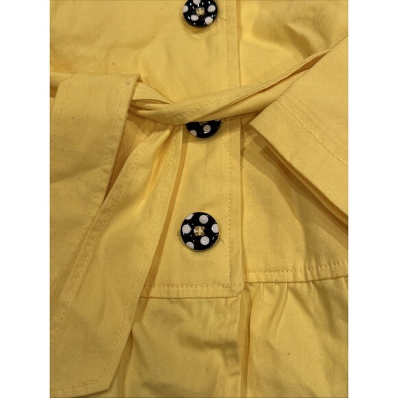 Gymboree NWT XS 3-4 Girls Coat Yellow Polka Dot Buttons 2011 Toddler Belt Kids - Picture 3 of 4